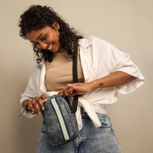 Agender Pride Grunge Stripe Crossbody Bag